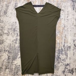 Rachel Roy Olive Green baggy dress with strap in back. Size Small